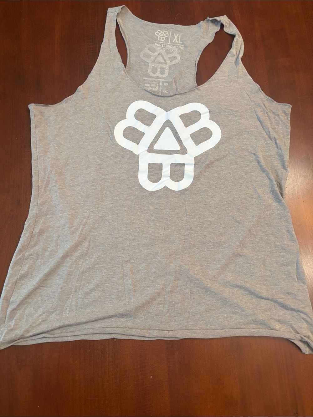 BISSELL BROTHERS BREWING!!Soft Heather Gray Racerback Tank Top with White Logo